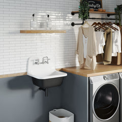 Wall-Mount Bathroom Sink, Claire, Rectangle, Matte Black