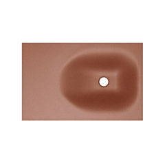 Wall-Mount Bathroom Sink, Lisse, Rectangle Concrete in Terracotta with Matte Black Frame