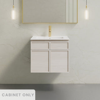 Wall-Mount Bathroom Vanity Cabinet, St. Tropez, 24 Inch Without Top in White Oak