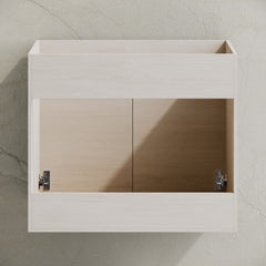 Wall-Mount Bathroom Vanity Cabinet, St. Tropez, 24 Inch Without Top in White Oak