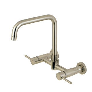 Wall Mount Bridge Kitchen Faucet, Concord, Two-Handle in Brushed Nickel