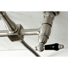 Wall Mount Bridge Kitchen Faucet, Duchess, Two-Handle in Brushed Nickel
