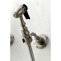 Wall Mount Bridge Kitchen Faucet, Duchess, Two-Handle in Brushed Nickel