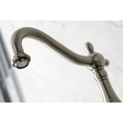 Wall Mount Bridge Kitchen Faucet, Duchess, Two-Handle in Brushed Nickel
