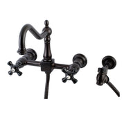Wall Mount Bridge Kitchen Faucet, Duchess, Two-Handle in Oil Rubbed Bronze