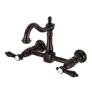 Wall Mount Bridge Kitchen Faucet, Heirloom, Two-Handle in Oil Rubbed Bronze
