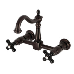 Wall Mount Bridge Kitchen Faucet, Heirloom, Two-Handle in Oil Rubbed Bronze