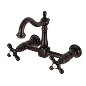 Wall Mount Bridge Kitchen Faucet, Heirloom, Two-Handle in Oil Rubbed Bronze