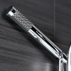 Wall Mount Clawfoot Tub Faucet, Belknap, Three-Handle with Hand Shower in Polished Chrome