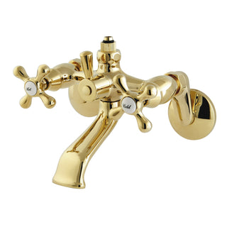 Wall-Mount Clawfoot Tub Faucet, Heirloom, Riser Adapter in Polished Brass