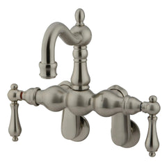 Wall Mount Clawfoot Tub Faucet, Heirloom, Two-Handle in Brushed Nickel