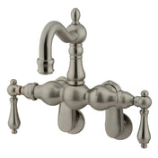 Wall Mount Clawfoot Tub Faucet, Heirloom, Two-Handle in Brushed Nickel