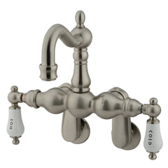 Wall Mount Clawfoot Tub Faucet, Heirloom, Two-Handle in Brushed Nickel