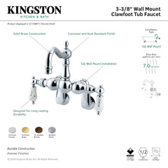 Wall Mount Clawfoot Tub Faucet, Heirloom, Two-Handle in Brushed Nickel