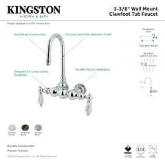 Wall Mount Clawfoot Tub Faucet, Heirloom, Two Handle in Oil Rubbed Bronze