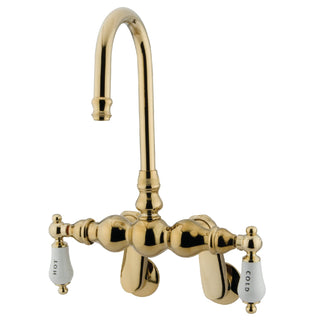 Wall Mount Clawfoot Tub Faucet, Heirloom, Two-Handle in Polished Brass