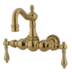 Wall Mount Clawfoot Tub Faucet, Heirloom, Two-Handle in Polished Brass