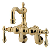 Wall Mount Clawfoot Tub Faucet, Heirloom, Two-Handle in Polished Brass