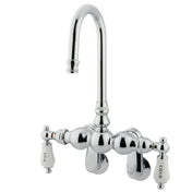 Wall Mount Clawfoot Tub Faucet, Heirloom, Two-Handle in Polished Chrome