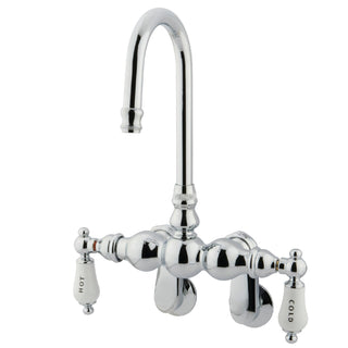 Wall Mount Clawfoot Tub Faucet, Heirloom, Two-Handle in Polished Chrome