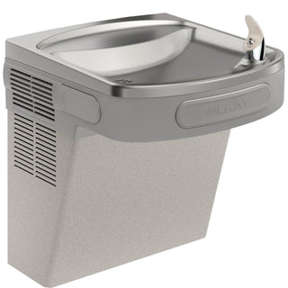 Wall Mount Drinking Fountain with Pushbar or Sensor Control in Light Gray Granite