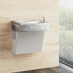 Wall Mount Drinking Fountain with Pushbar or Sensor Control in Light Gray Granite