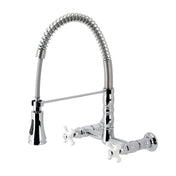 Wall-Mount Kitchen Faucet, Heritage, Double-Handle in Polished Chrome