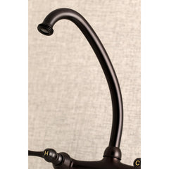 Wall Mount Laundry Faucet, Tulare, 2-Hole with Lever Handles in Oil Rubbed Bronze