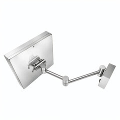 Wall Mount LED Magnifying Mirror, 5X, Square 8 Inch in Polished Chrome