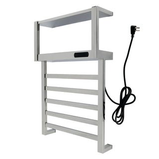 Wall Mount Plug-In Towel Warmer, Markus, 5 Crossbars in Polished Chrome