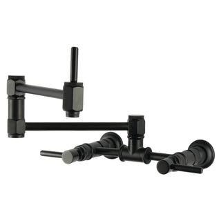Wall Mount Pot Filler Faucet, Concord, Two-Handle in Matte Black