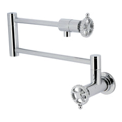Wall Mount Pot Filler Faucet, Fuller, Two-Handle in Polished Chrome