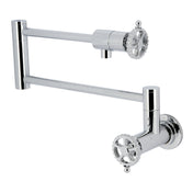 Wall Mount Pot Filler Faucet, Fuller, Two-Handle in Polished Chrome