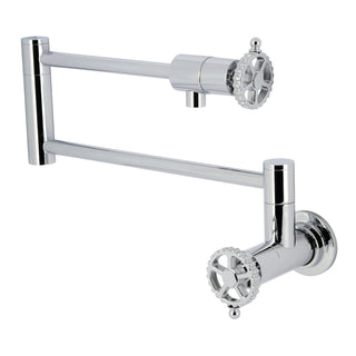 Wall Mount Pot Filler Faucet, Fuller, Two-Handle in Polished Chrome