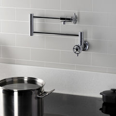 Wall Mount Pot Filler Faucet, Fuller, Two-Handle in Polished Chrome
