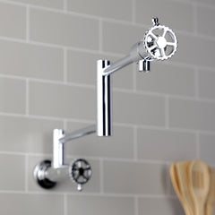 Wall Mount Pot Filler Faucet, Fuller, Two-Handle in Polished Chrome