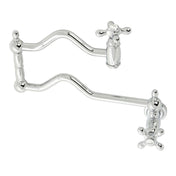 Wall Mount Pot Filler Faucet, Heritage, Two-Handle in Polished Chrome