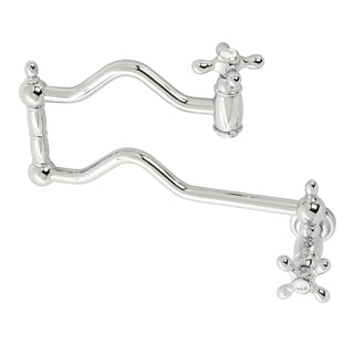 Wall Mount Pot Filler Faucet, Heritage, Two-Handle in Polished Chrome