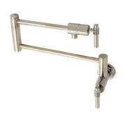 Wall Mount Pot Filler Faucet, Milano, Two-Handle in Polished Nickel
