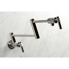 Wall Mount Pot Filler Faucet, Milano, Two-Handle in Polished Nickel