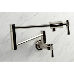 Wall Mount Pot Filler Faucet, Milano, Two-Handle in Polished Nickel