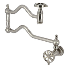 Wall Mount Pot Filler Faucet, Tulare, Two-Handle in Brushed Nickel
