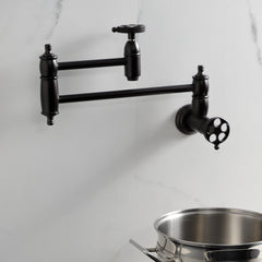 Wall Mount Pot Filler Faucet, Tulare, Two-Handle in Oil Rubbed Bronze