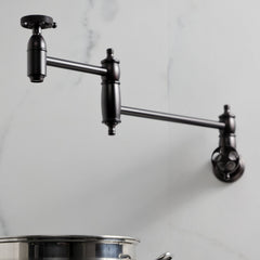 Wall Mount Pot Filler Faucet, Tulare, Two-Handle in Oil Rubbed Bronze