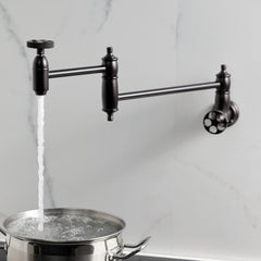 Wall Mount Pot Filler Faucet, Tulare, Two-Handle in Oil Rubbed Bronze