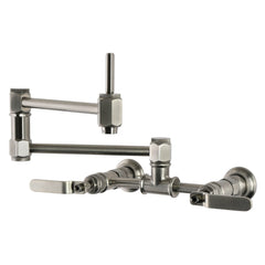 Wall Mount Pot Filler Faucet, Whitaker, 2-Hole in Brushed Nickel