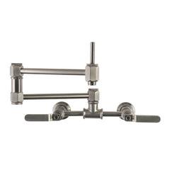 Wall Mount Pot Filler Faucet, Whitaker, 2-Hole in Brushed Nickel