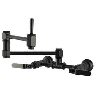 Wall Mount Pot Filler Faucet, Whitaker, Cold Water in Matte Black