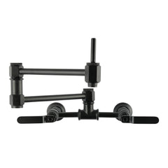 Wall Mount Pot Filler Faucet, Whitaker, Hot and Cold in Matte Black