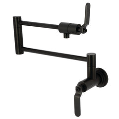 Wall Mount Pot Filler Faucet, Whitaker, Two-Handle in Matte Black